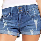 Ripped And Frayed Denim Shorts For Women - VEX CLUB HOUSE