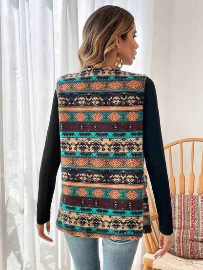 Women's Printed Double-sided Plush Buttonless Cardigan - VEX CLUB HOUSE