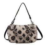 Winter Plush Bags Chain Shoulder Bag Women Flowers Print Handbags - VEX CLUB HOUSE