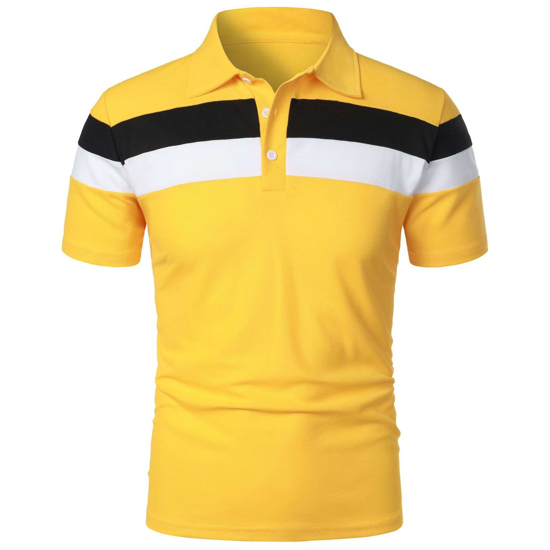 Men's Short Sleeve Chest Three Stripes Color Matching Fashion Short Sleeve - VEX CLUB HOUSE