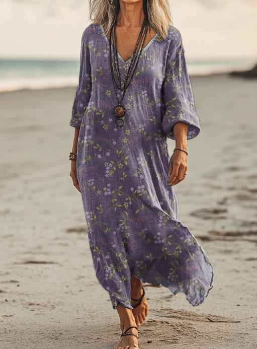 Elegant 3D-printed Art Long-sleeve Dress - VEX CLUB HOUSE