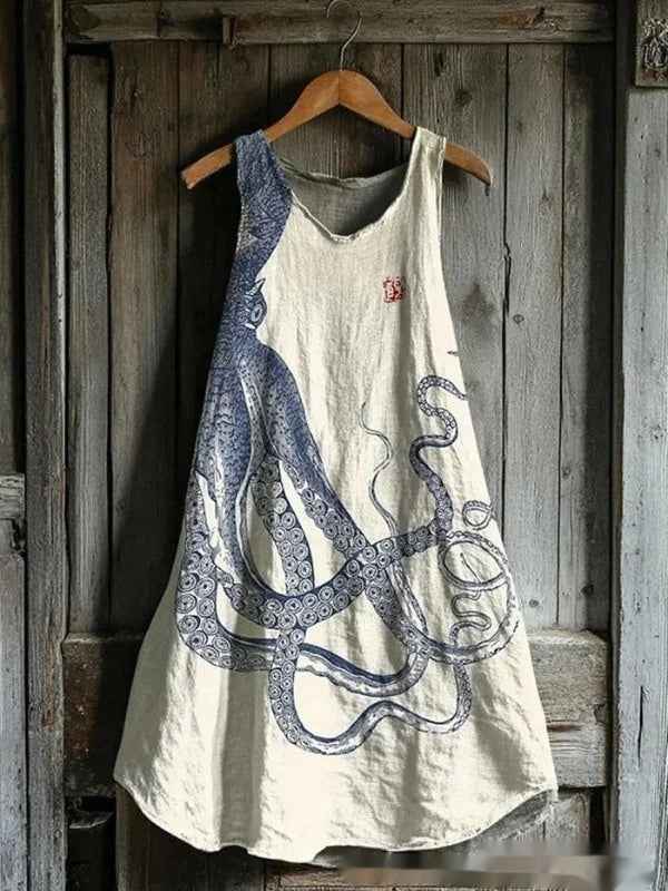 Womens Sleeveless V-Neck 3D Printed Dress - VEX CLUB HOUSE