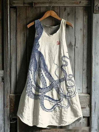 Womens Sleeveless V-Neck 3D Printed Dress - VEX CLUB HOUSE
