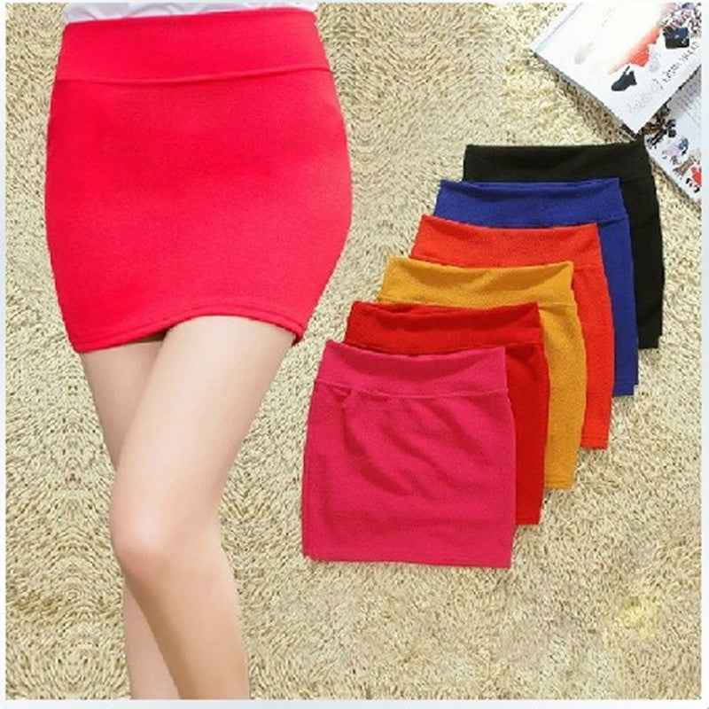 Fashion Women Ladies Sexy Summer Packs Hip Pencil Skirt High Waist Pleated Elastic Slim Mini Skirts for Office Party - VEX CLUB HOUSE