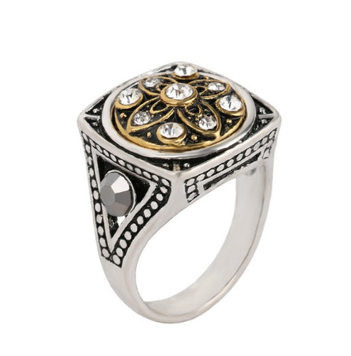 New Arrival King Queen Crown Signet Ring for Men Women Vintage Silver Color Carving Stars Punk Party Jewelry Gifts V E X C L U B H O U S E