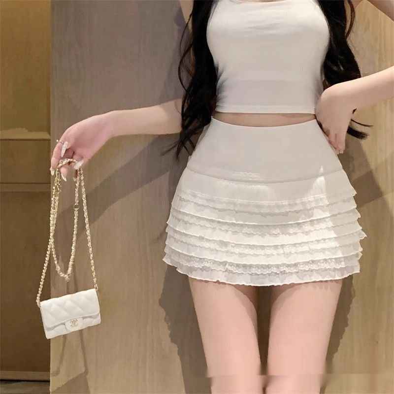 Sweet Lace High-waist Bodycon Skirt - VEX CLUB HOUSE