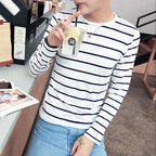 Black White Striped T-shirt Unisex Loose Oversize Extra Long Sleeve - VEX CLUB HOUSE