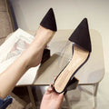 High Heels Summer Transparent Korean Fashion Sll-match Pointed Thick With Half-drag Outer Slippers - VEX CLUB HOUSE