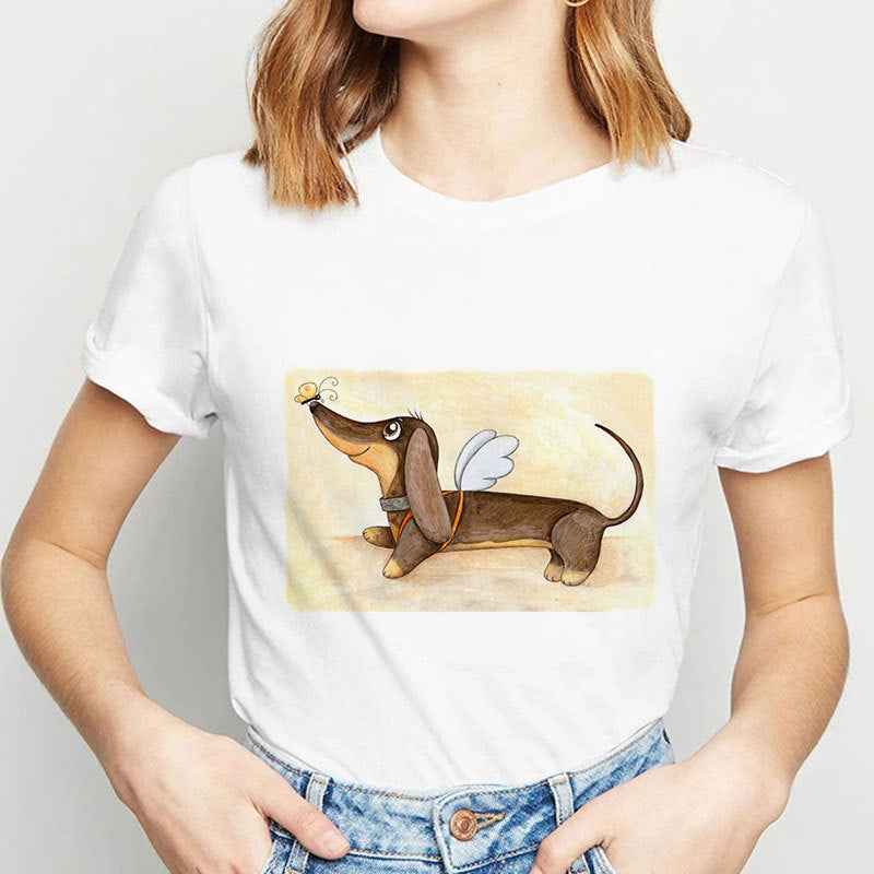 Cute Cartoon Animal Print Short Sleeve T-Shirt For Lovers - VEX CLUB HOUSE