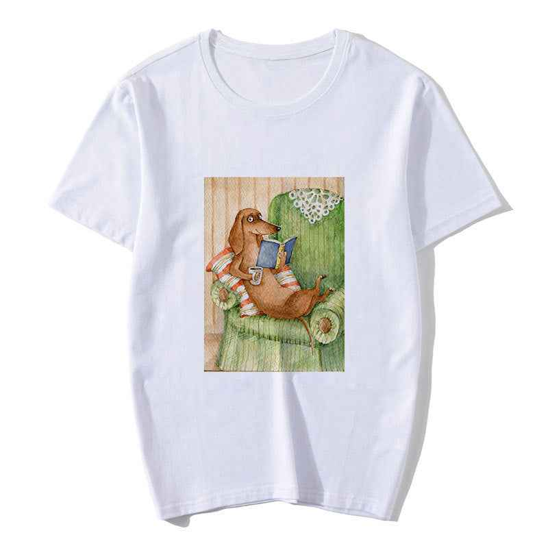 Cute Cartoon Animal Print Short Sleeve T-Shirt For Lovers - VEX CLUB HOUSE