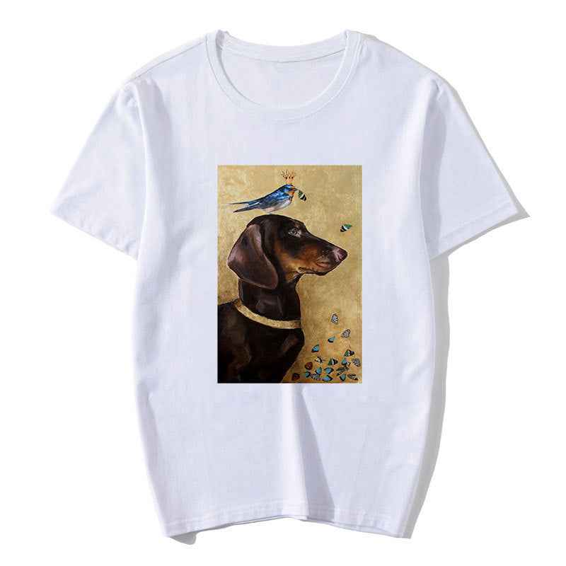 Cute Cartoon Animal Print Short Sleeve T-Shirt For Lovers - VEX CLUB HOUSE