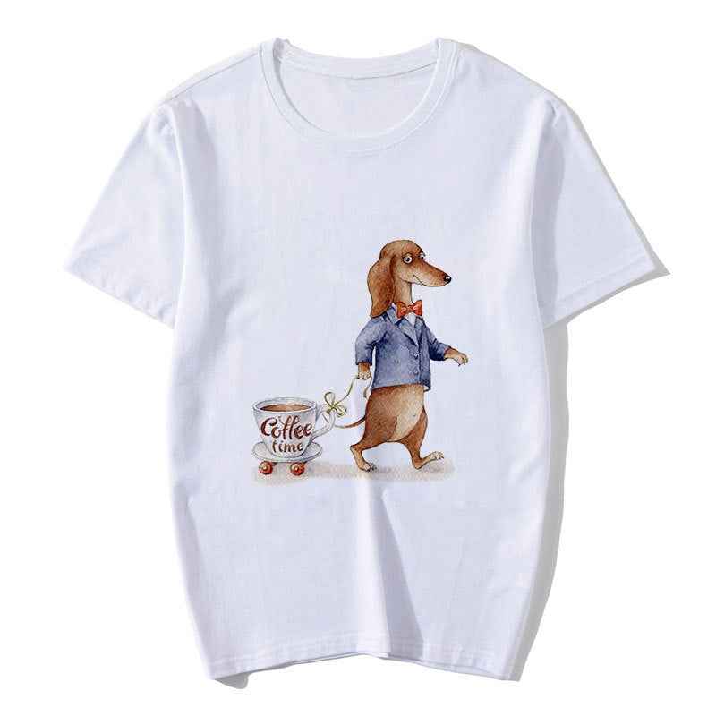 Cute Cartoon Animal Print Short Sleeve T-Shirt For Lovers - VEX CLUB HOUSE