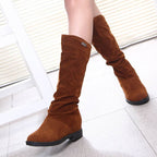 Pure Color Inner Heightening And Fleece Boots - VEX CLUB HOUSE