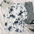 Tie-Dye Printed Short-Sleeved T-Shirt Female Harajuku Style Personality - VEX CLUB HOUSE