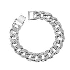 Cuban Thick Link Chain Bracelet Punk Luxury Crystal Bracelets for Women Men Jewelry Gold Color Rhinestone Bangles Bling New V E X C L U B H O U S E
