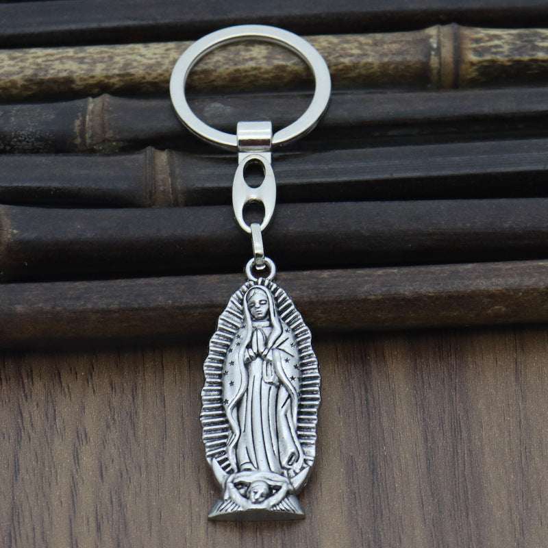 Virgin Mary Prayer Long Men Necklaces Pendants Chain Punk for Boyfriend Male Stainless Steel Jewelry Creativity Gift Wholesale V E X C L U B H O U S E