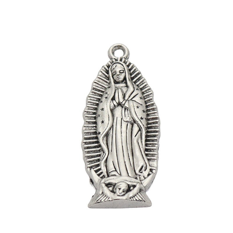 Virgin Mary Prayer Long Men Necklaces Pendants Chain Punk for Boyfriend Male Stainless Steel Jewelry Creativity Gift Wholesale V E X C L U B H O U S E