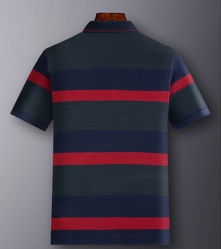 Colorblock Men's Short Sleeved Striped T Shirt - VEX CLUB HOUSE