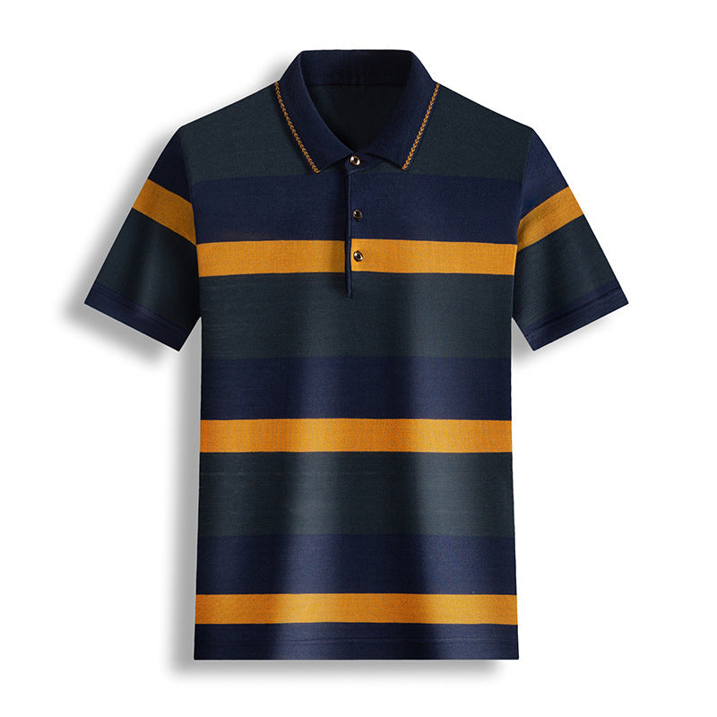 Colorblock Men's Short Sleeved Striped T Shirt - VEX CLUB HOUSE