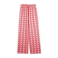 Heart Shaped Print High Rise Wide Leg Trousers - VEX CLUB HOUSE