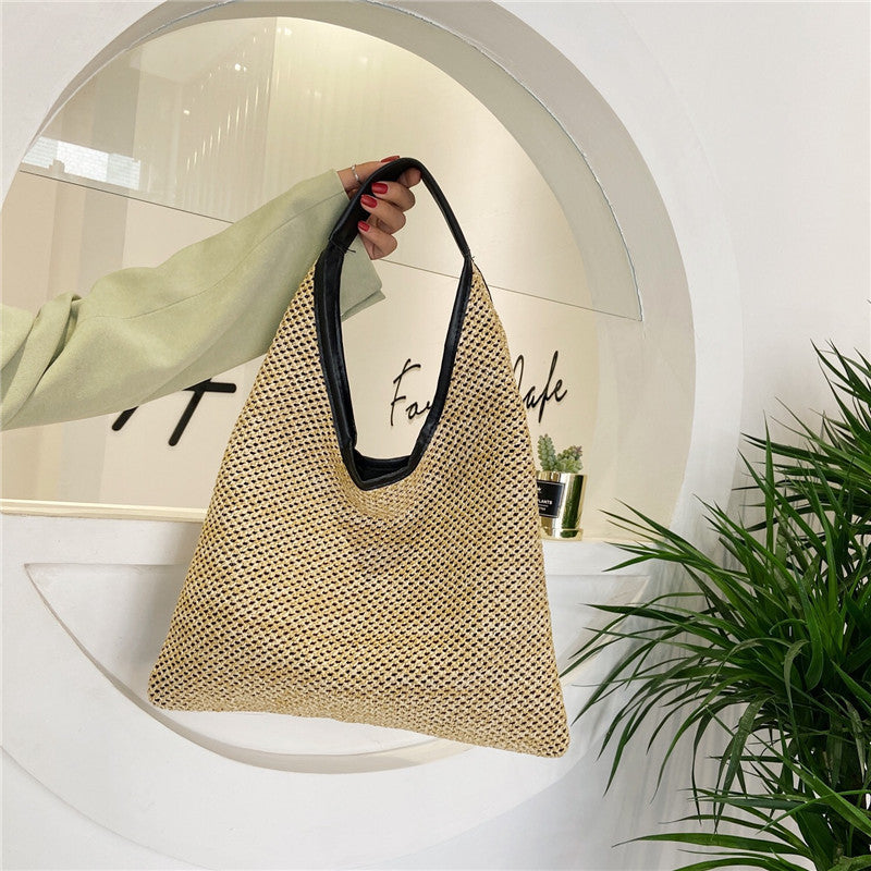 Fashion Rattan Women Shoulder Bags Wikcer Woven Female Handbags Large Capacity Summer Beach Straw Bags Casual Totes - VEX CLUB HOUSE