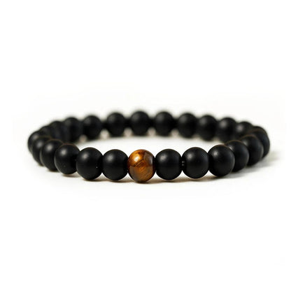 Jewelry Bracelets 8mm Dumb Black Frosted Stone Tiger's Eye Bracelet Men And Women Couple Bracelets V E X C L U B H O U S E