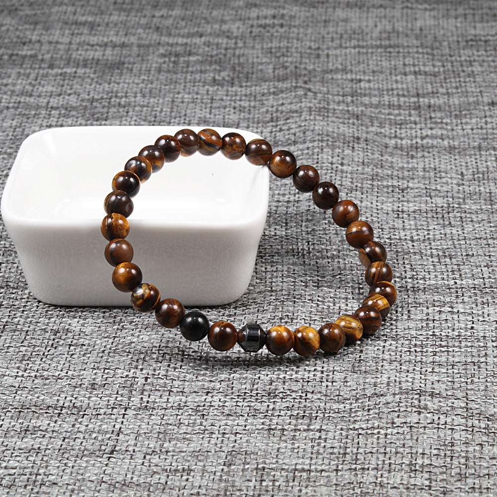 Jewelry Bracelets 8mm Dumb Black Frosted Stone Tiger's Eye Bracelet Men And Women Couple Bracelets V E X C L U B H O U S E