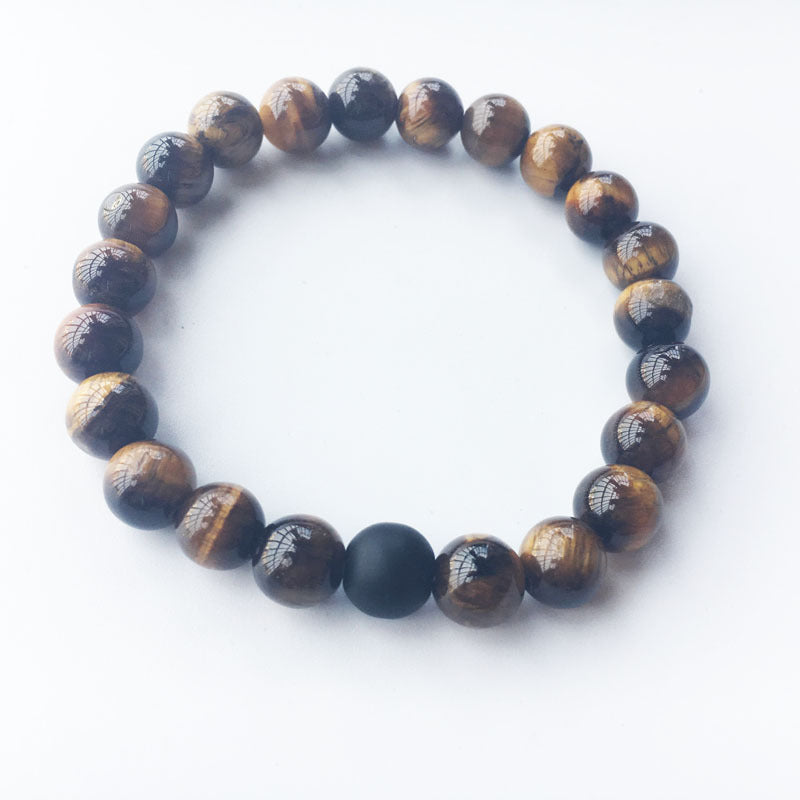Jewelry Bracelets 8mm Dumb Black Frosted Stone Tiger's Eye Bracelet Men And Women Couple Bracelets V E X C L U B H O U S E