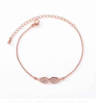 Gold Angel Wing Charm Bracelet Bracelet Women