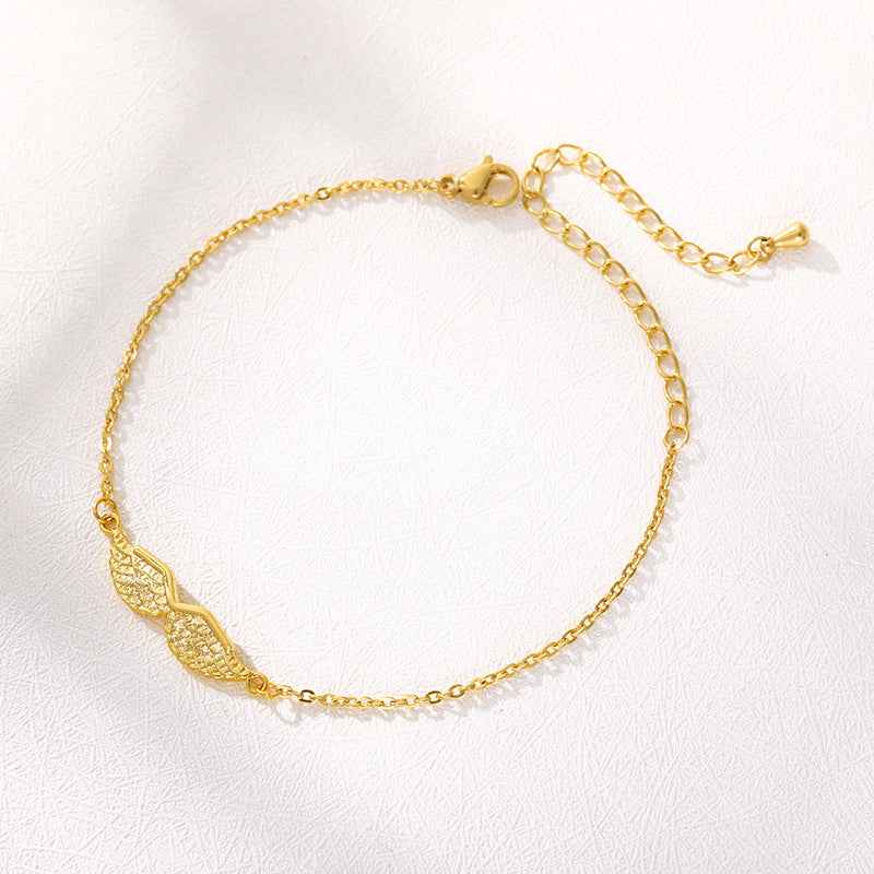 Gold Angel Wing Charm Bracelet Bracelet Women