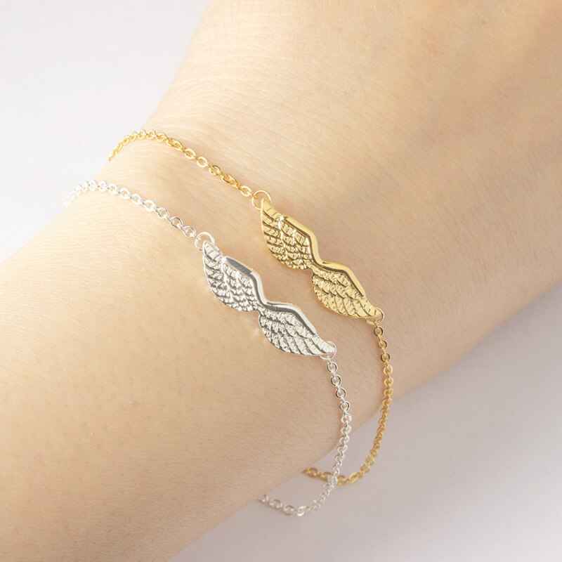 Gold Angel Wing Charm Bracelet Bracelet Women