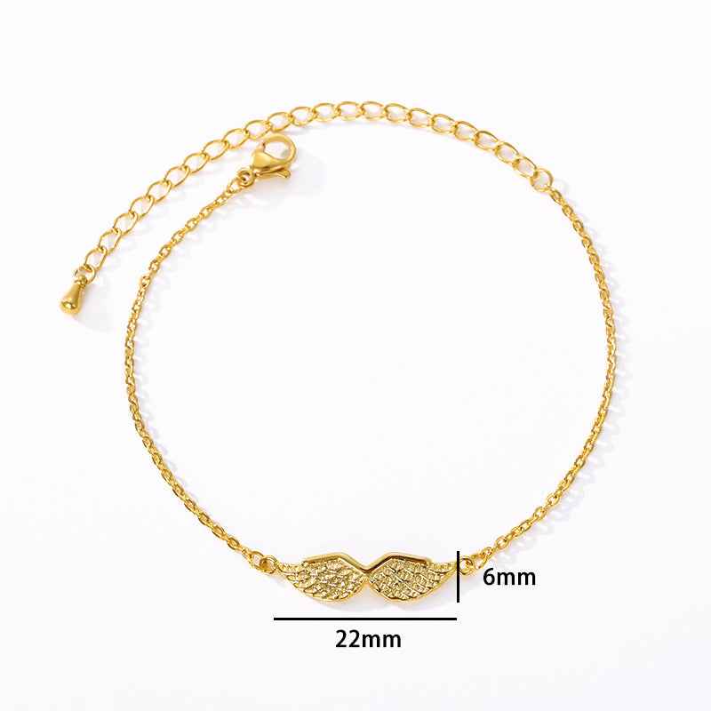 Gold Angel Wing Charm Bracelet Bracelet Women