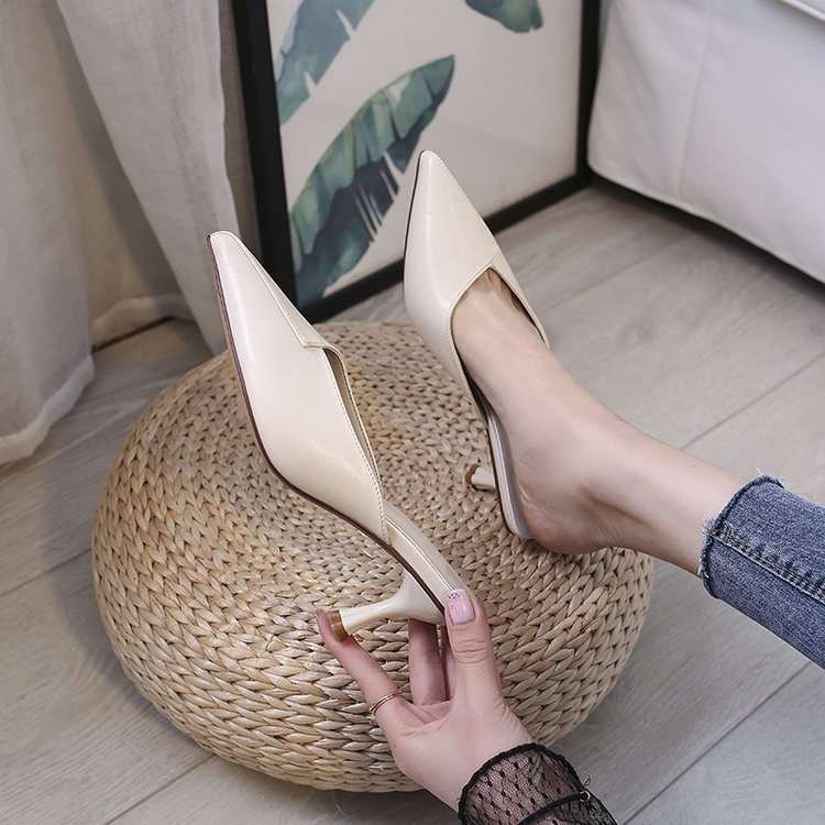 Women's Shoes Summer Pointed Toe Baotou Half Drag Women's Stiletto High Heel Set Foot Fashion Sandals And Slippers Women - VEX CLUB HOUSE