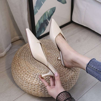 Women's Shoes Summer Pointed Toe Baotou Half Drag Women's Stiletto High Heel Set Foot Fashion Sandals And Slippers Women - VEX CLUB HOUSE