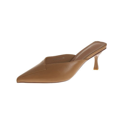 Women's Shoes Summer Pointed Toe Baotou Half Drag Women's Stiletto High Heel Set Foot Fashion Sandals And Slippers Women - VEX CLUB HOUSE