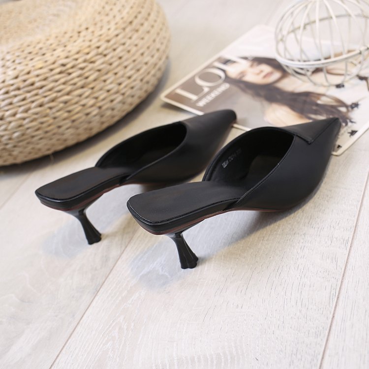 Women's Shoes Summer Pointed Toe Baotou Half Drag Women's Stiletto High Heel Set Foot Fashion Sandals And Slippers Women - VEX CLUB HOUSE