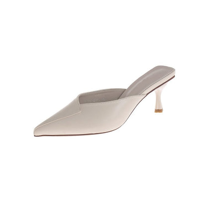 Women's Shoes Summer Pointed Toe Baotou Half Drag Women's Stiletto High Heel Set Foot Fashion Sandals And Slippers Women - VEX CLUB HOUSE