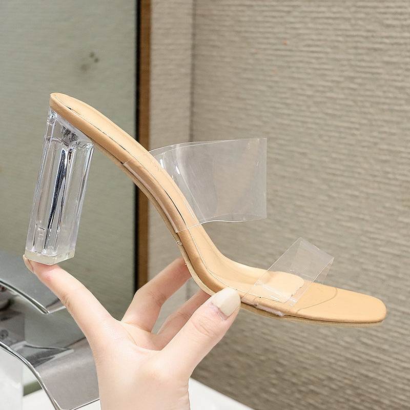 High Heels With Transparent Crystal And Slippers - VEX CLUB HOUSE
