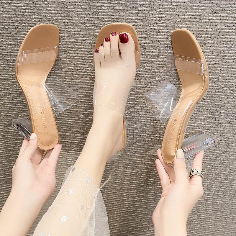 High Heels With Transparent Crystal And Slippers - VEX CLUB HOUSE