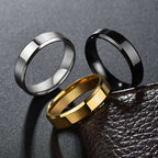 Stainless Steel Ring for Women Men Fashion Gold Color Finger Rings Wedding Band Jewelry Gift V E X C L U B H O U S E