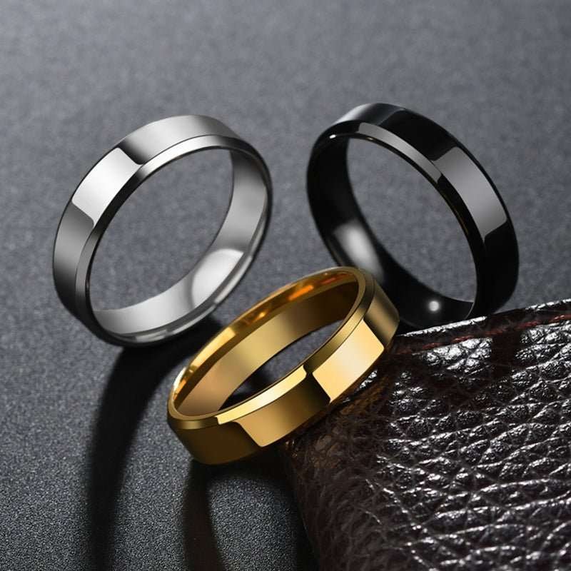 Stainless Steel Ring for Women Men Fashion Gold Color Finger Rings Wedding Band Jewelry Gift V E X C L U B H O U S E