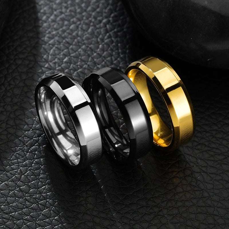 Stainless Steel Ring for Women Men Fashion Gold Color Finger Rings Wedding Band Jewelry Gift V E X C L U B H O U S E