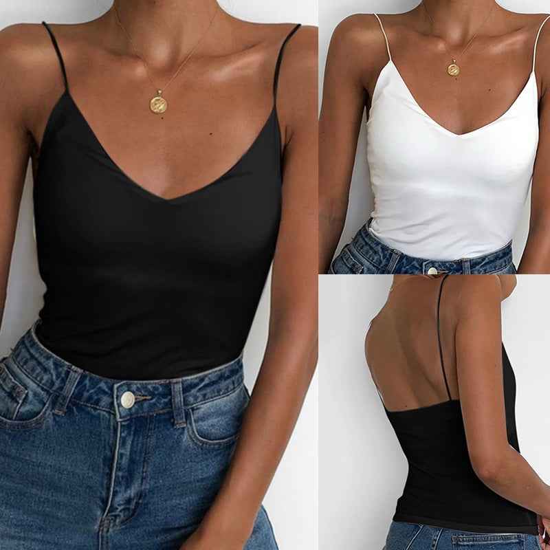Solid Color Camisole Bottoming Shirt Slim Vest - VEX CLUB HOUSE