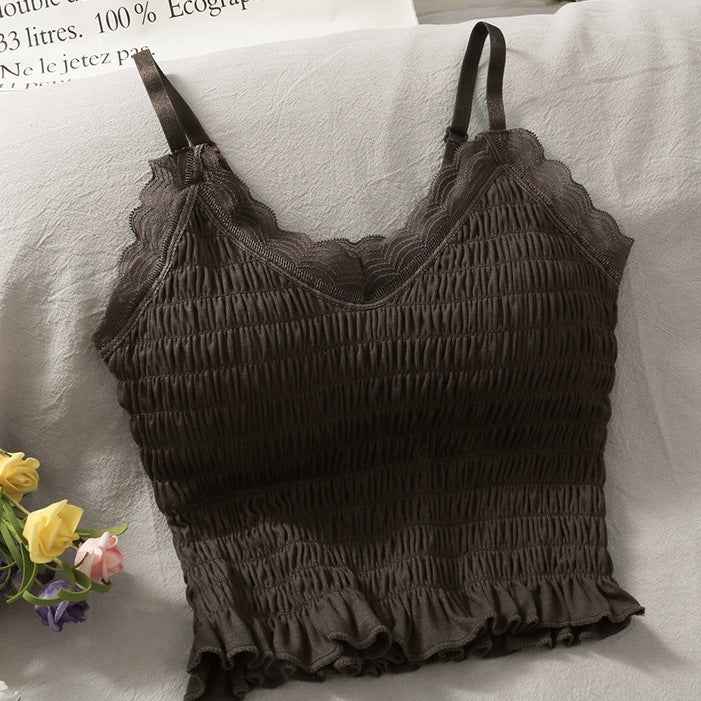 Niche Lace Wrapped Chest Short With Chest Pad - VEX CLUB HOUSE