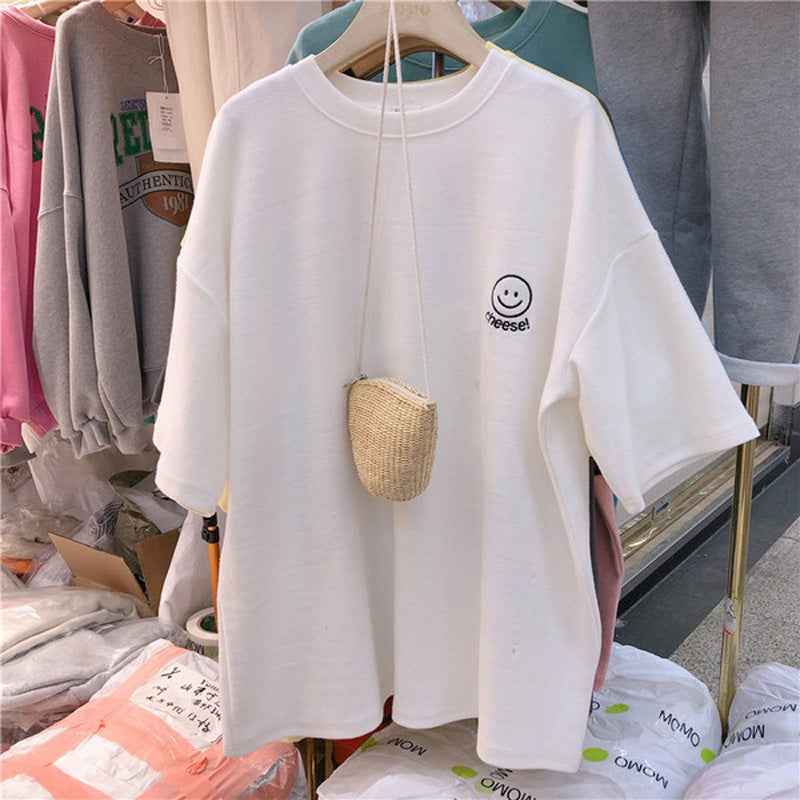 Ladies Fashion Simple Loose Casual Short Sleeve - VEX CLUB HOUSE
