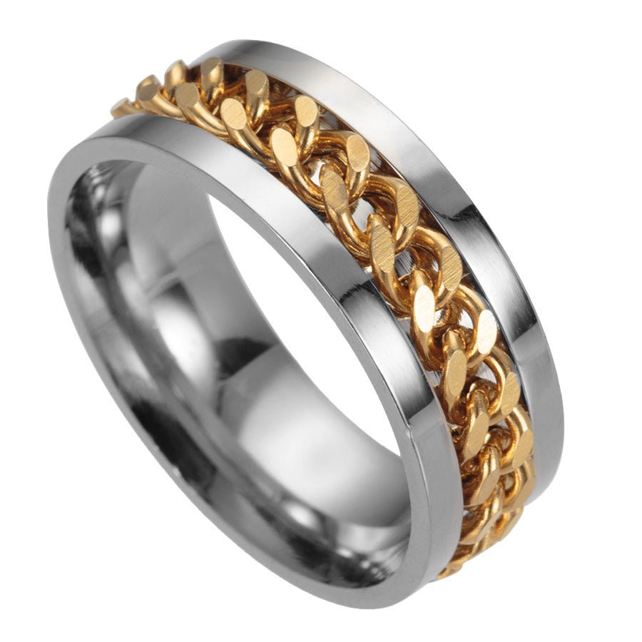 Stainless Steel Spinner Ring Beer Corkscrew Artifact Fashion Simple Heterosexual Rings Casual Men And Women Jewelry Bague Femme V E X C L U B H O U S E