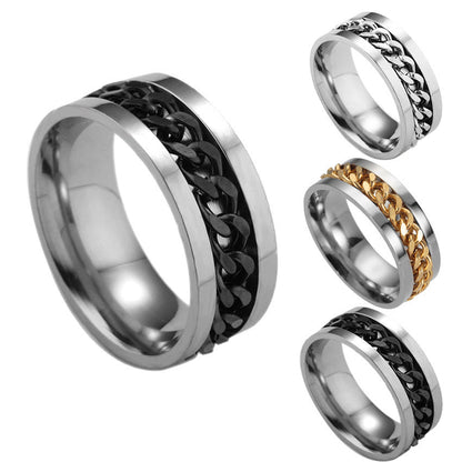 Stainless Steel Spinner Ring Beer Corkscrew Artifact Fashion Simple Heterosexual Rings Casual Men And Women Jewelry Bague Femme V E X C L U B H O U S E