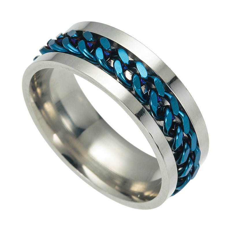Stainless Steel Spinner Ring Beer Corkscrew Artifact Fashion Simple Heterosexual Rings Casual Men And Women Jewelry Bague Femme V E X C L U B H O U S E