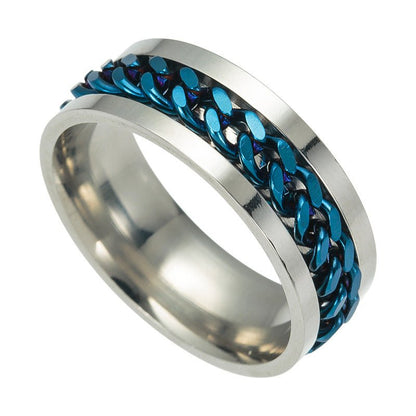 Stainless Steel Spinner Ring Beer Corkscrew Artifact Fashion Simple Heterosexual Rings Casual Men And Women Jewelry Bague Femme V E X C L U B H O U S E