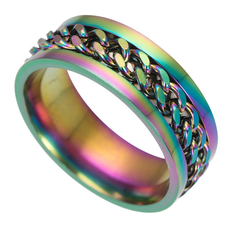Stainless Steel Spinner Ring Beer Corkscrew Artifact Fashion Simple Heterosexual Rings Casual Men And Women Jewelry Bague Femme V E X C L U B H O U S E